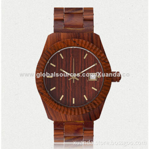 Popular ebony wooden watch, new design purple calendar ROX style